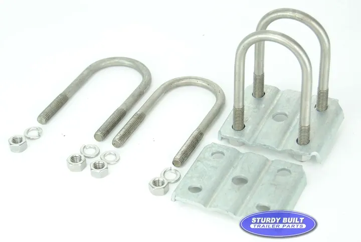 Trailer Leaf Spring Stainless Steel U-Bolt Kit 2 3/8 inch Round Axles