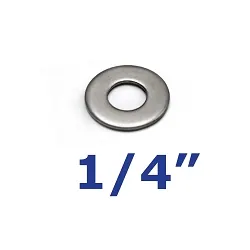 Stainless Steel Flat Washer 1/4 inch for Trailer Bolts and U-Bolts