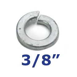 Galvanized Lock Washer 3/8 inch for Trailer Bolts and U-Bolts