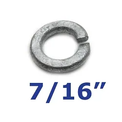Galvanized Lock Washer 7/16 inch for Trailer Bolts and U-Bolts