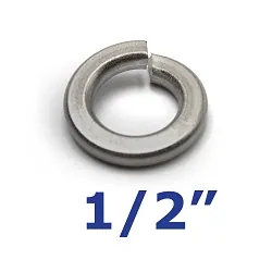 Stainless Steel Lock Washer 1/2 inch for Trailer Bolts and U-Bolts