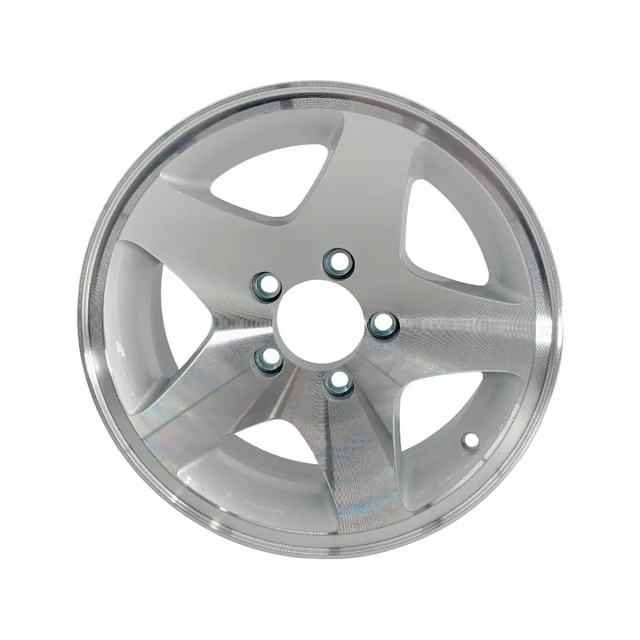 14 inch Aluminum 5 Star Trailer Wheel 5 Lug 5 on 4 1/2 Bolt Pattern