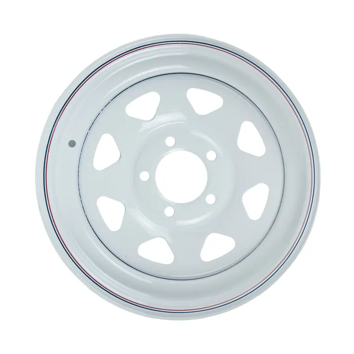14 inch White Spoke Trailer Wheel 5 Lug Bolt Circle