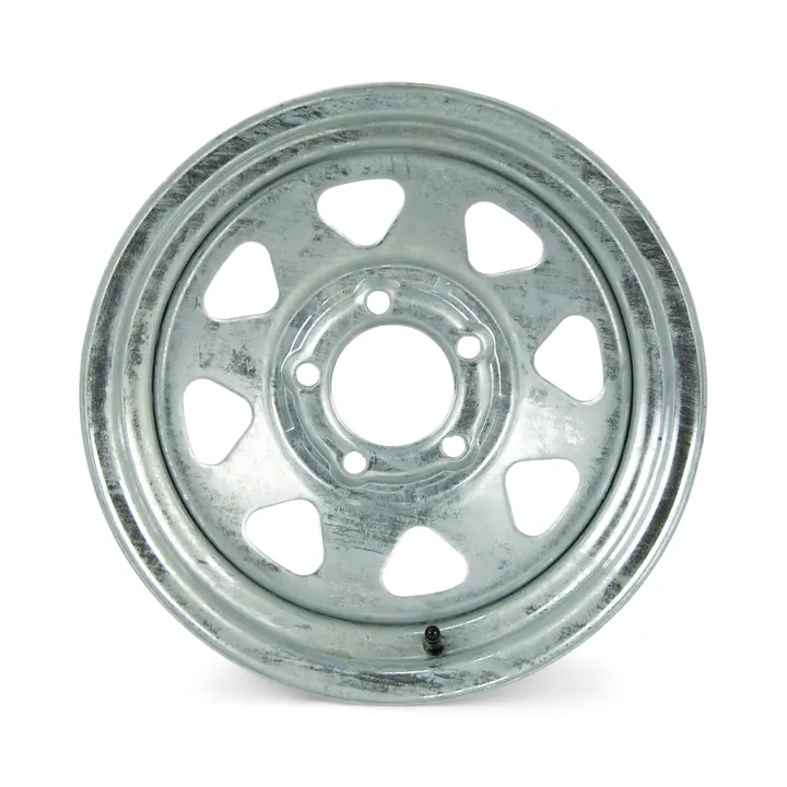 15 inch 5 Bolt 5 on 4 1/2 Pattern Galvanized Spoke Boat Trailer Wheel