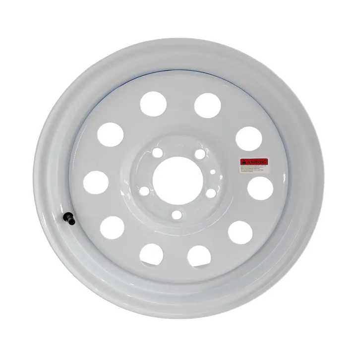 15 inch 5 Bolt White Modular Trailer Wheel 5 on 4 1/2 Lug Pattern
