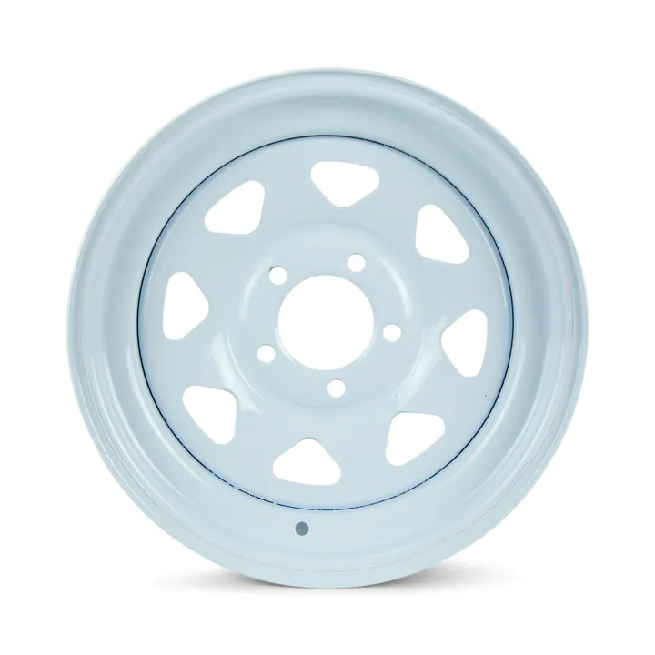 15 inch White Spoke 5 Bolt Trailer Wheel 5 on 4 1/2 Lug Pattern