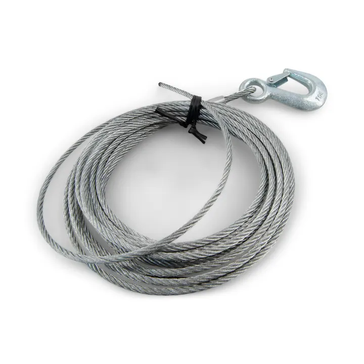 Trailer Winch Cable Galvanized 3/16 in x 25ft with Clasp Hook