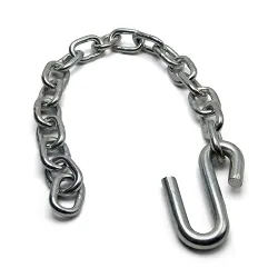 Trailer Safety Chain Zinc Plated 8/0 Thickness 27 in 7,000lb with S Hook