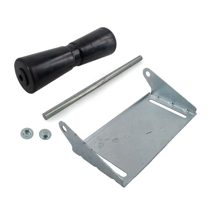 12 inch Black Rubber Keel Roller Assembly Kit with Roller Shaft and Bracket