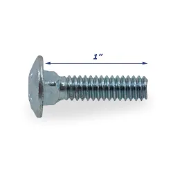 Zinc Plated Trailer Carriage Bolt Only 1/4 inch x 1 inch