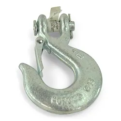 Clevis Hook 5/16" Zinc Plated with Spring Loaded Clasp for Trailer Safety Chains