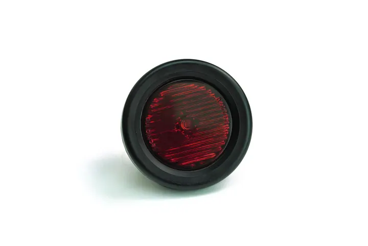 LED Side Marker Trailer Light Red 2 inch Round with Grommet