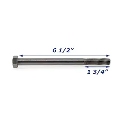 Stainless Steel Trailer Bolt Only 1/2 inch x 6 1/2 inch