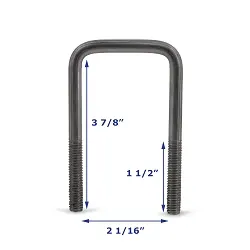 Stainless Steel Trailer U-Bolt Only 3/8 inch x 2 1/16 inch x 3 7/8 inch