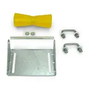 10 inch Yellow Poly Vinyl Boat Trailer Keel Roller and Bracket Kit for 1.5x3 Cross Members