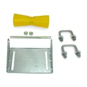 10 inch Yellow Poly Vinyl Boat Trailer Keel Roller and Bracket Kit for 2x3 Cross Members