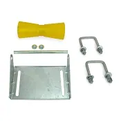 10 inch Yellow Poly Vinyl Boat Trailer Keel Roller and Bracket Kit for 3x3 Cross Members