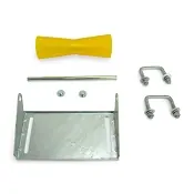 12 inch Yellow Poly Vinyl Boat Trailer Keel Roller and Bracket Kit for 2x3 Cross Members