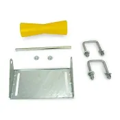 12 inch Yellow Poly Vinyl Boat Trailer Keel Roller and Bracket Kit for 3x3 Cross Members
