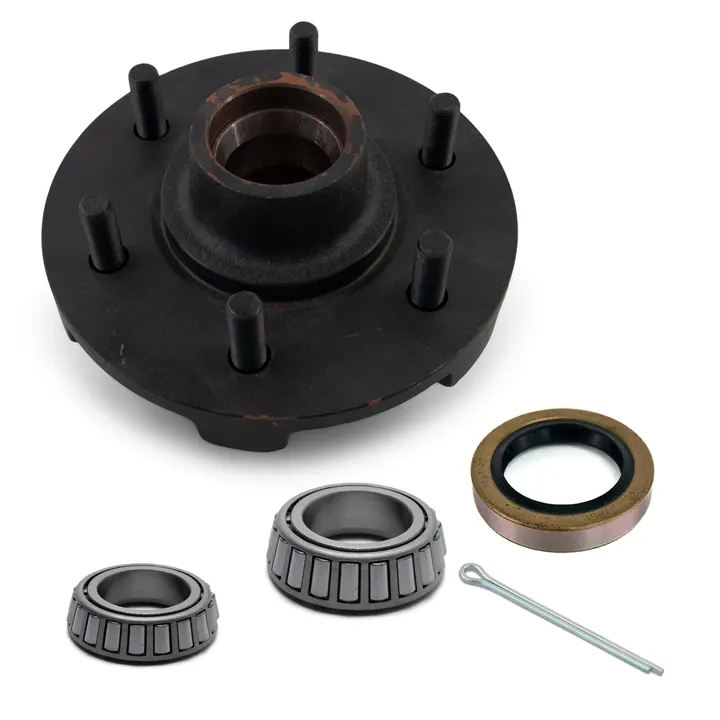 Trailer Hub Kit Painted 6 Lug on 5 1/2" inch Bolt Pattern Fits 3.5k Axle