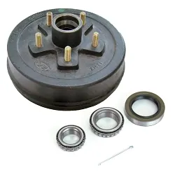 Trailer Brake Drum Hub with Bearings 3,500lb 5 on 5 Bolt Pattern
