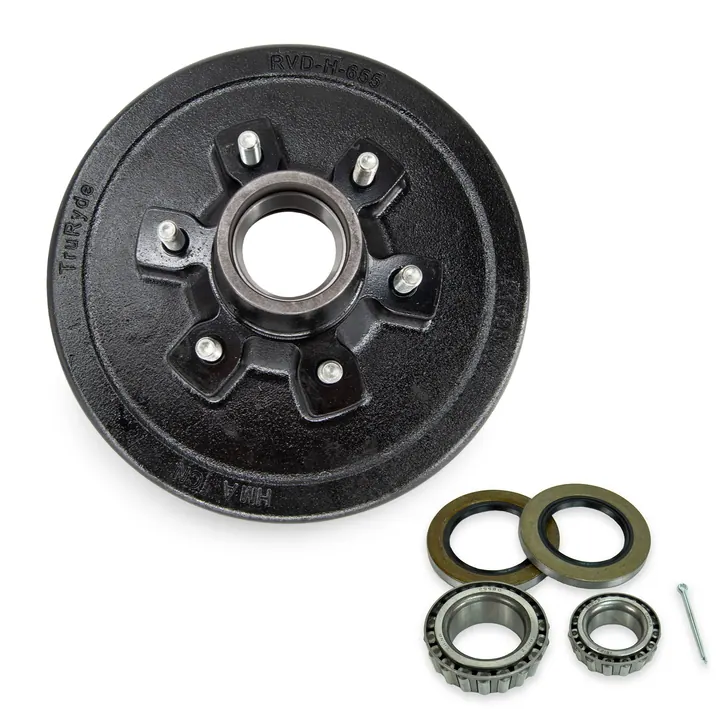 Trailer Brake Drum 6,000 lb 6 on 5.5 Bolt Pattern Hub Kit