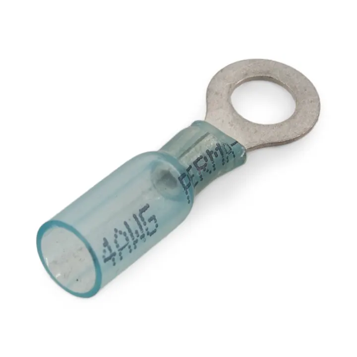Blue Heat Shrink Butt Connector with Ring Terminal