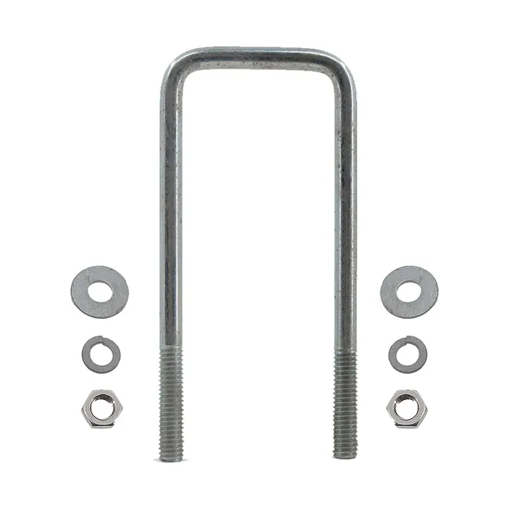 Zinc Plated Square Trailer U-Bolt 3/8 inch x 2 inch x 5 3/8 inch