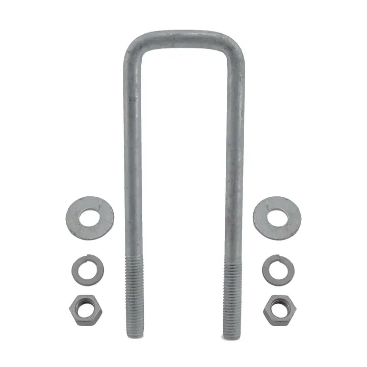Galvanized Square Trailer U-Bolt 1/2 inch x 2 inch x 7 5/16 inch