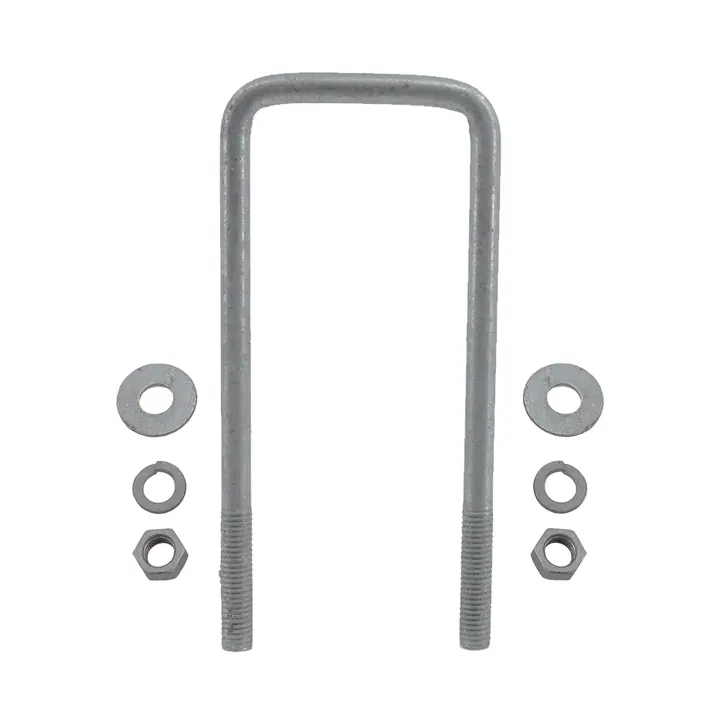 Galvanized Square Trailer U-Bolt 1/2 inch x 3 inch x 7 3/4 inch