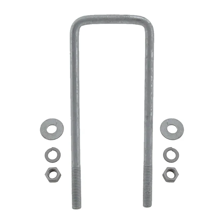 Galvanized Square Trailer U-Bolt 1/2 inch x 3 inch x 8 3/4 inch