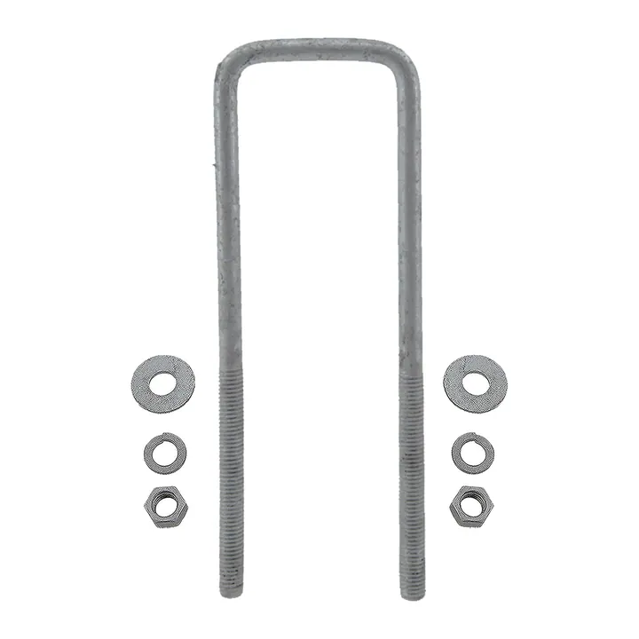 Galvanized Square Trailer U-Bolt 3/8 inch x 2 inch x 8 inch