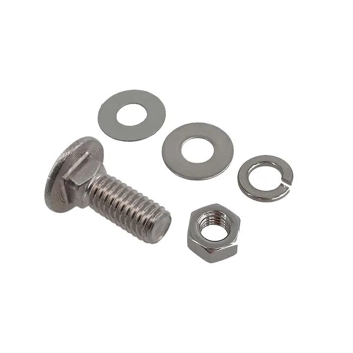 3/8 inch Diameter by 1 inch Long Carriage Bolt Stainless Steel