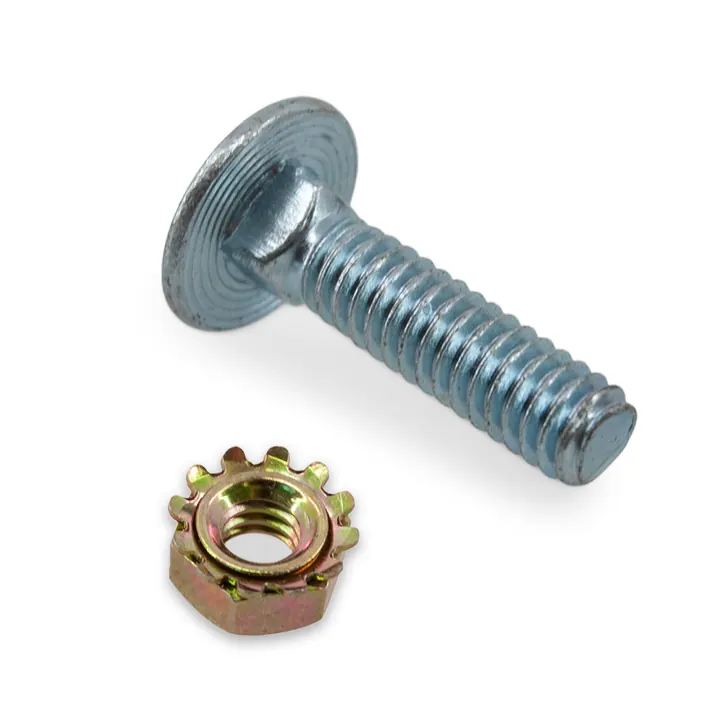 Zinc Plated Trailer Carriage Bolt And Hex Nut 1/4 inch x 1 inch