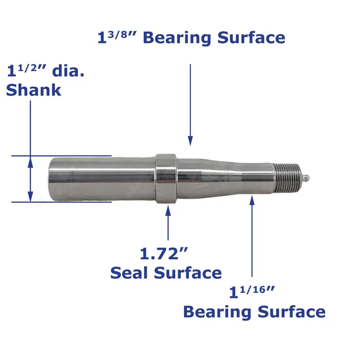 Trailer Spindle for 3,500 lb #84 Axle Weld On 1 1/2 inch Round with Accu-Lube Fitting