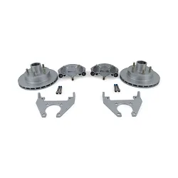 STURDY BUILT 5 Lug 10" Disc Brake Kit - Integral - Dacromet Coated - RED Brake Pad