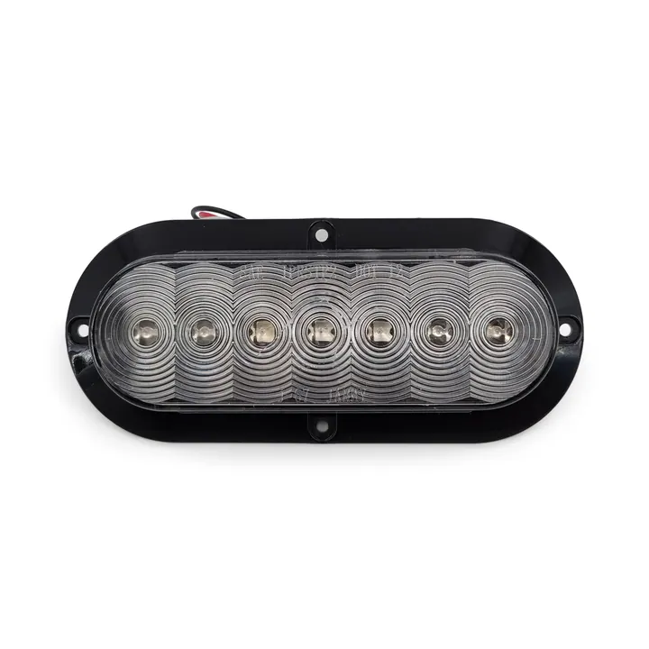 LED Red Oval Submersible Multi Function Trailer Light with Clear Lens