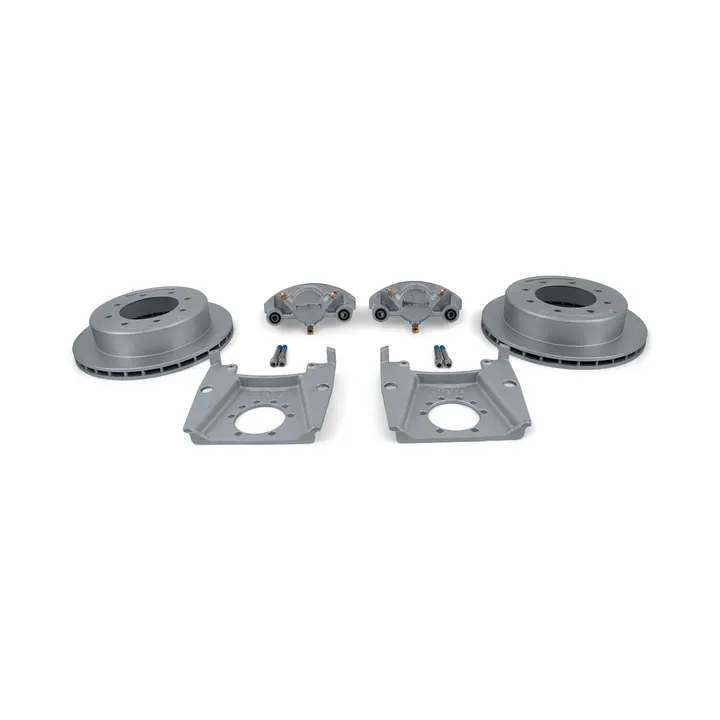 STURDY BUILT 8 Lug 13" Disc Brake Kit - Slip On - Dacromet Coated - RED Brake Pad
