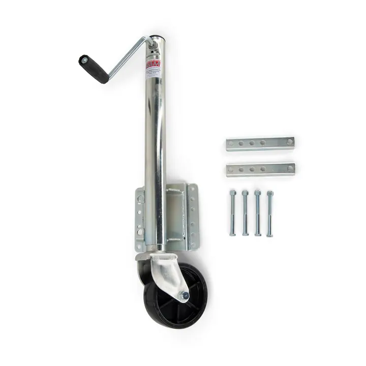 RAM Boat Trailer Fixed Bolt On Jack 1200 lb Zinc Plated with Wheel