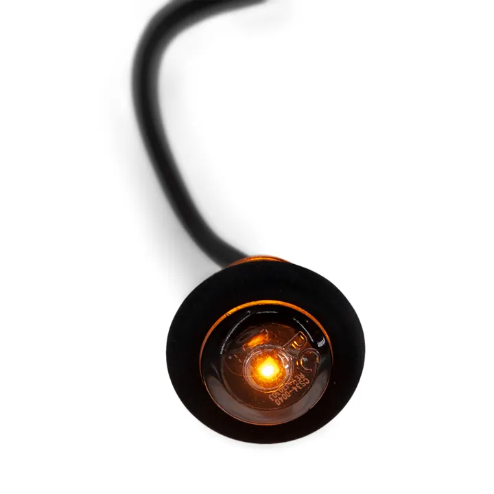 LED Bullet Sidemarker Trailer Light Amber with Clear Lens 3/4 inch Submersible