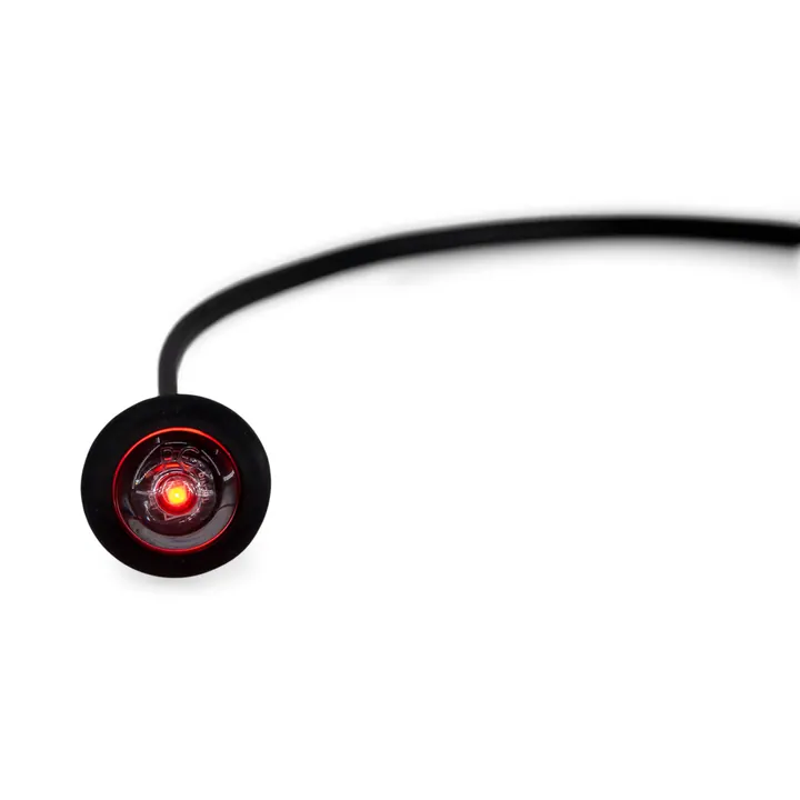 LED Bullet Sidemarker Trailer Light Red with Clear Lens 3/4 inch Submersible