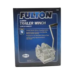 FULTON 2000lb Boat Trailer Winch Zinc Plated 2 Speed Retail Packaging