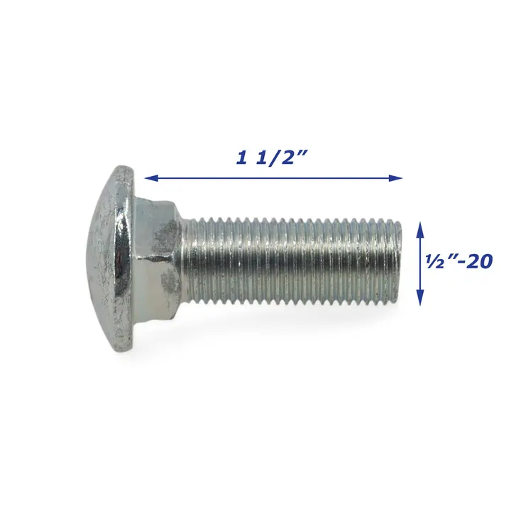 Zinc Plated Trailer Carriage Bolt Only 1/2 inch x 1 1/2 inch