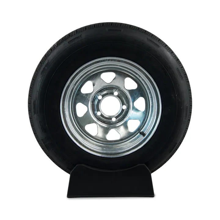 Rainier ST205/75R14 Radial Trailer Tire Mounted on a 5 Bolt Galvanized Wheel