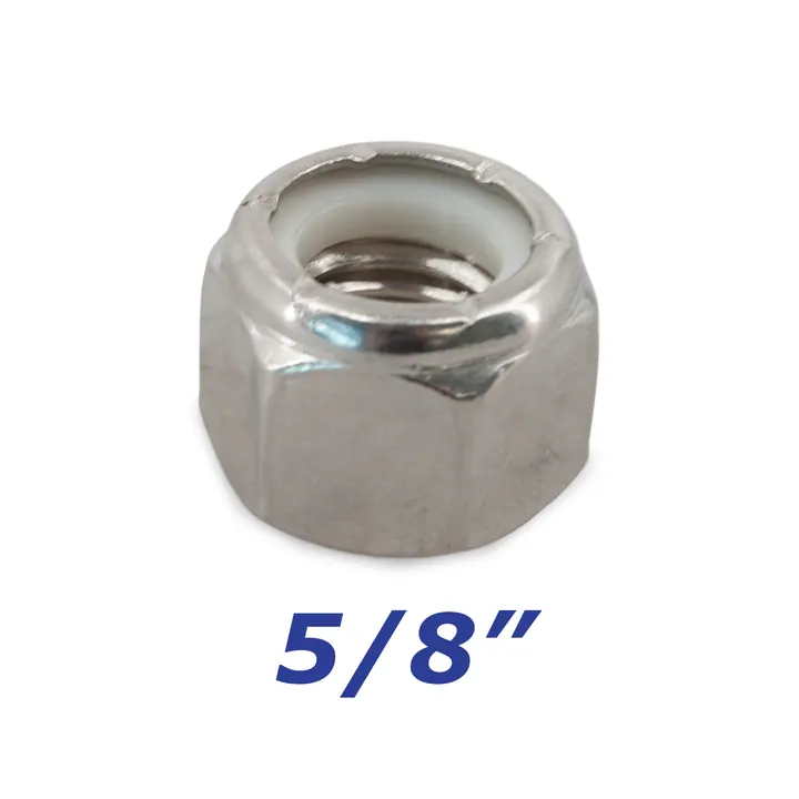 Stainless Steel Nylock Nut 5/8 inch for Trailer Bolts and U-Bolts