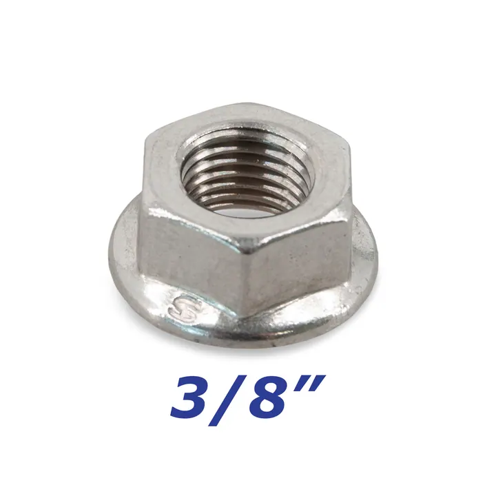 Stainless Steel Flange Nut 3/8-24 Thread inch for Trailer Bolts and U-Bolts
