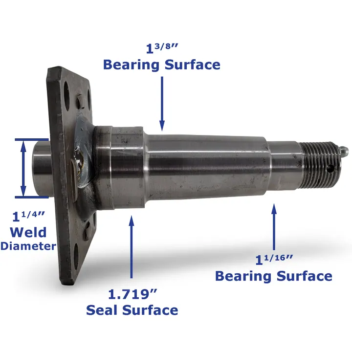 Replacement #84 Spindle for Galvanized Knott Brand Trailer Spring Axles
