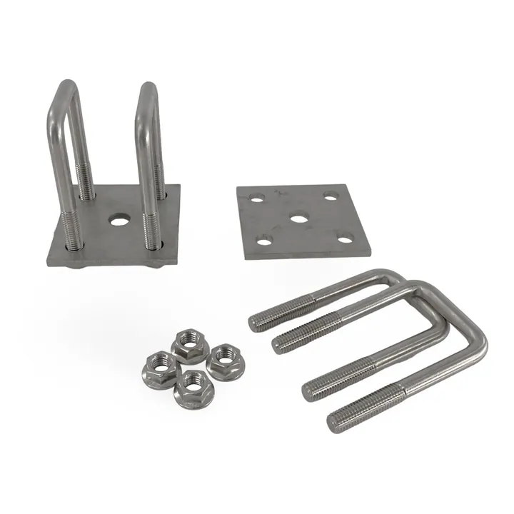 Leaf Spring Stainless Steel Flange Nut U-Bolt Kit 4 1/2 Long U-Bolts for 2" x 2" Axle