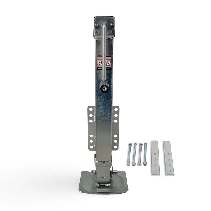 Ram 5000 lb Capacity Boat Trailer Drop Foot Bolt On Jack Zinc Plated Jack w/ HW