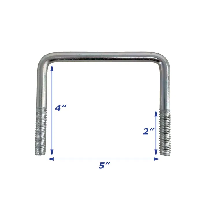 Zinc Plated Trailer U-Bolt Only 1/2 inch x 5 inch x 4 inch